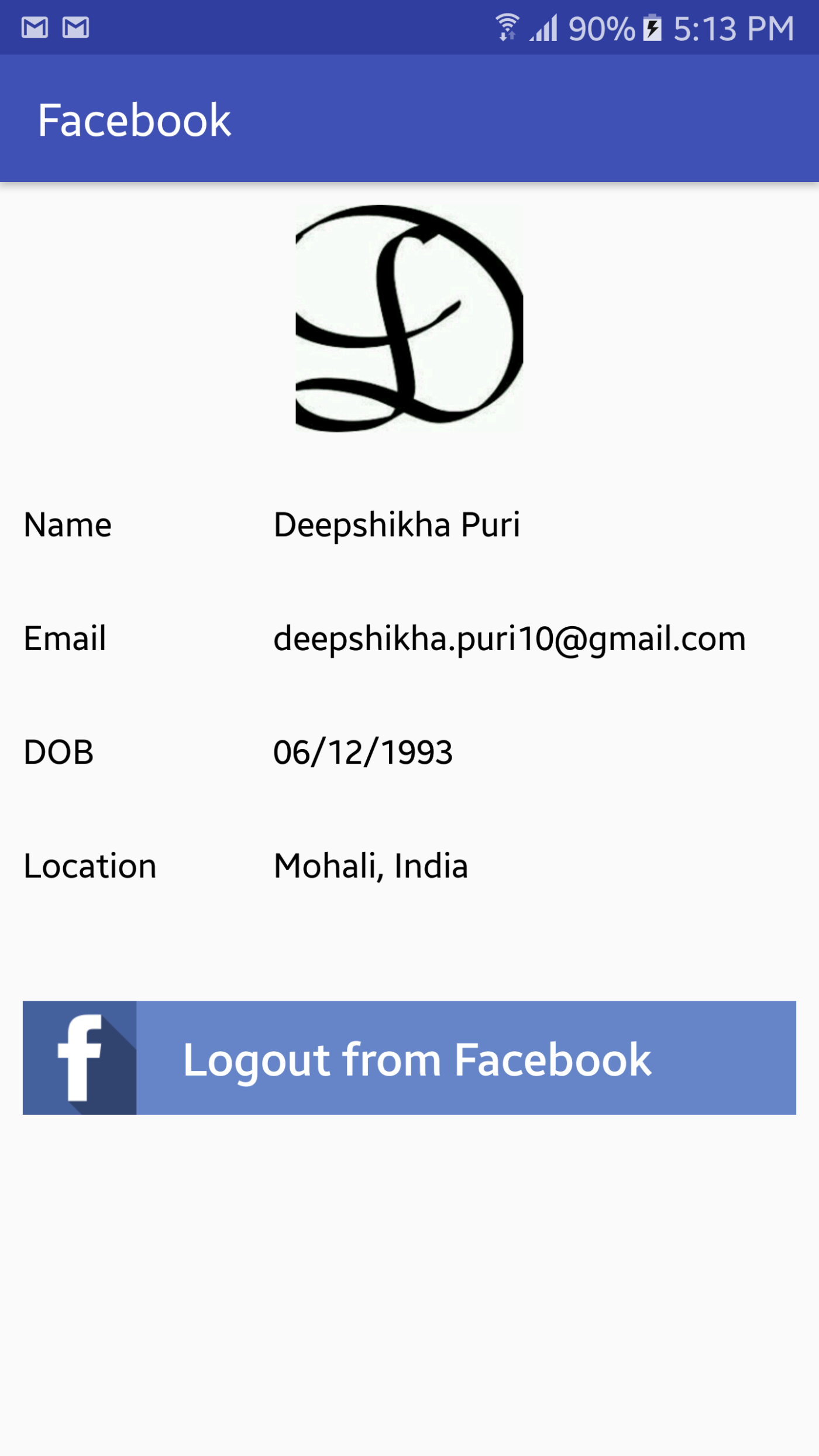 get location facebook user using graph api android