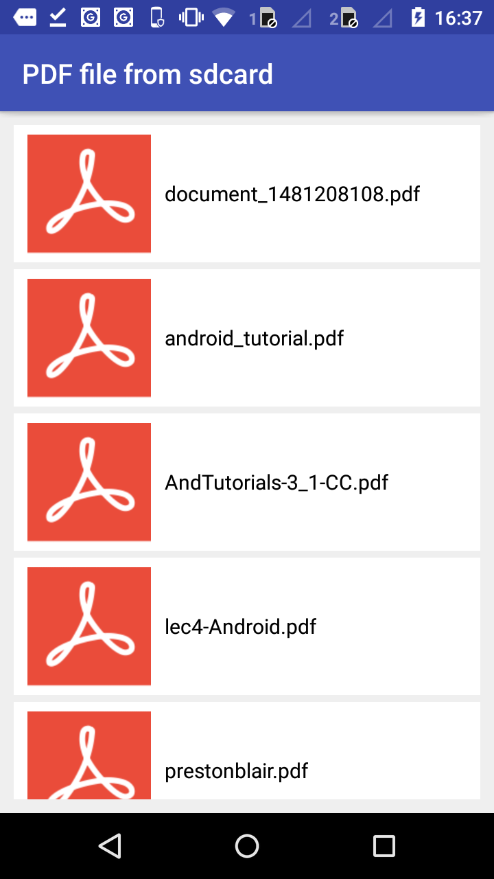 Open pdf file from sdcard android programmatically